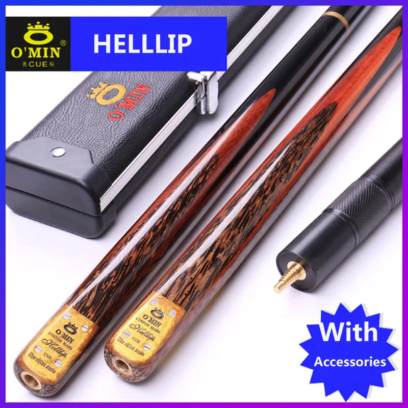 

O'MIN 3/4 Snooker Cue Stick HELLLIP Model 9.5mm/9.8mm Tips 3 4 Snooker Cues Case Set China