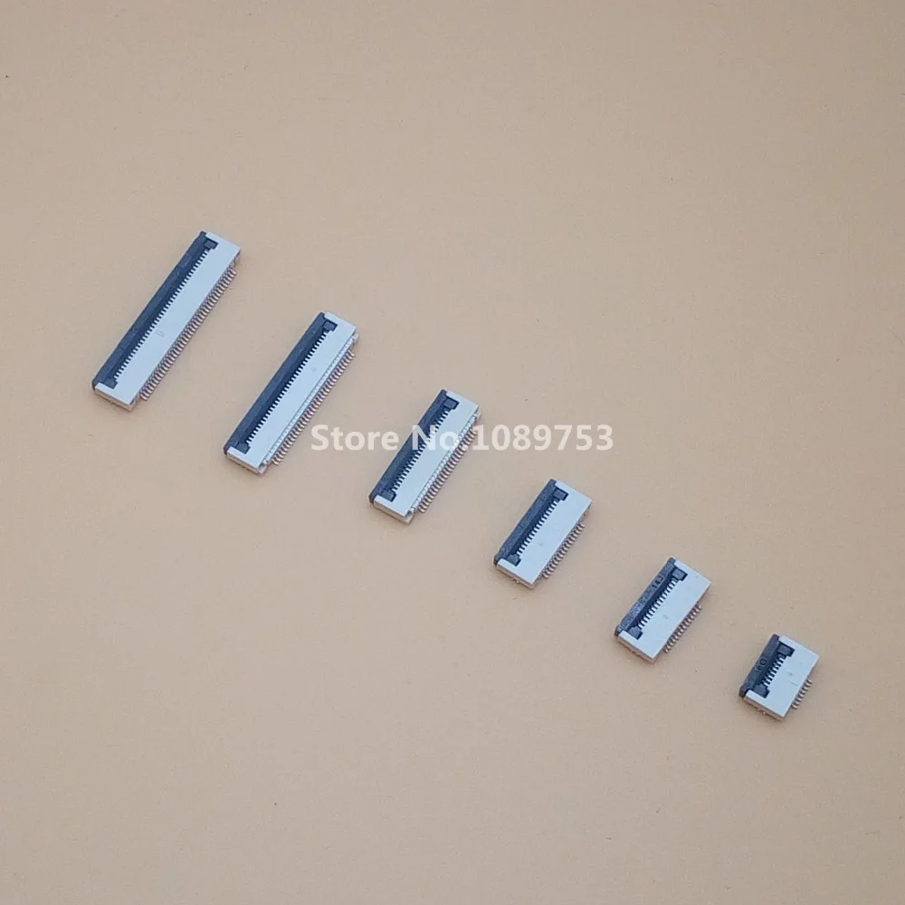 50pcs 클램셸 하단 접촉 유형 0.5mm Filp Down FFC FPC 커넥터 6/8/10/12/14/16/20/24/30/40 핀