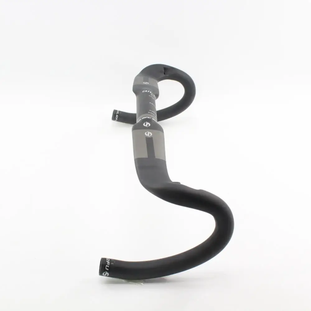 2017 أحدث رمادي QILEFU ماتي 3K UD كامل ألياف الكربون الطريق دراجة سباق الدراجة المقود ضوء 31.8*400/420/440 مللي متر #5