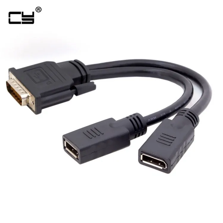 

DMS-59Pin Male To Dual DP Displayport Female Splitter Extension Cable For PC Graphics Card 25cm