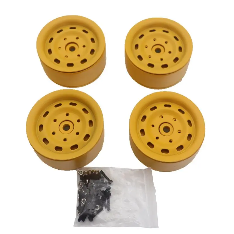 

4PCS Metal Alloy 1/10 RC Rock Crawler 1.9" Wheel Beadlock Rim Hex 12mm for 1/10 RC Car Traxxas TRX4 Axial SCX10 D90 D110 TF2