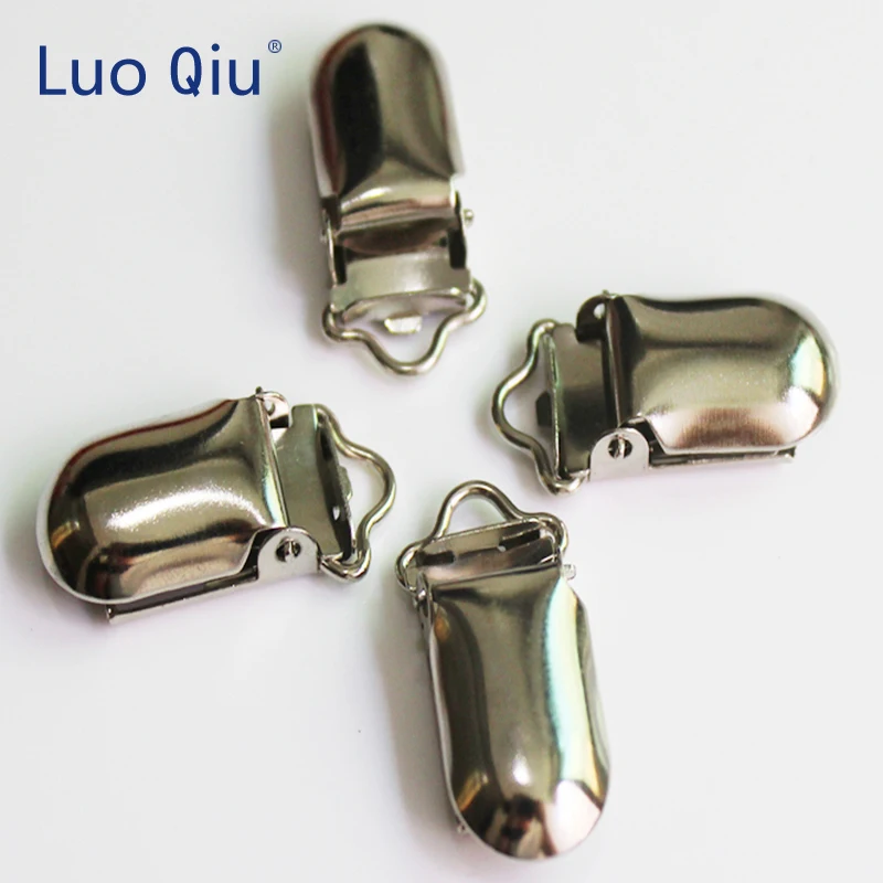 Luo Qiu (5 pieces/lot) 10mm Metal Silver garment clips with Plastic teeth Use size attache sucette speenkoord hout sewing clips