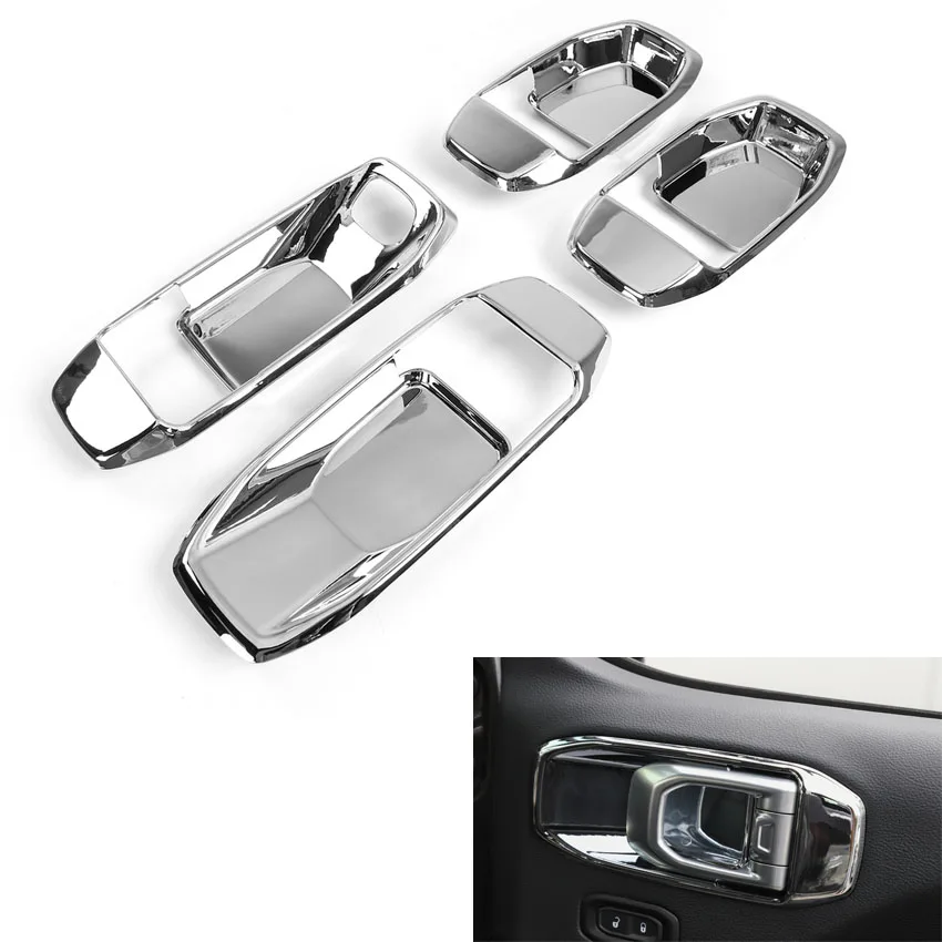 Interior Car Styling For Jeep Wrangler JL 4Doors 2018+ Car Door Handle Bowl Cover Bezel Moldings ABS Accessories