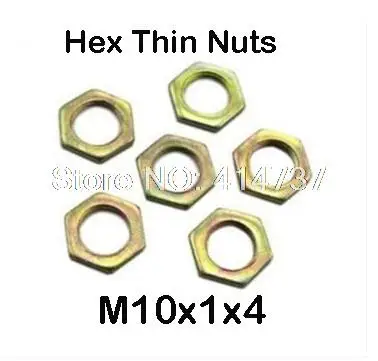 

100Pcs/Lot m10*1 steel with zinc fine thread hex thin nut thickness 4mm