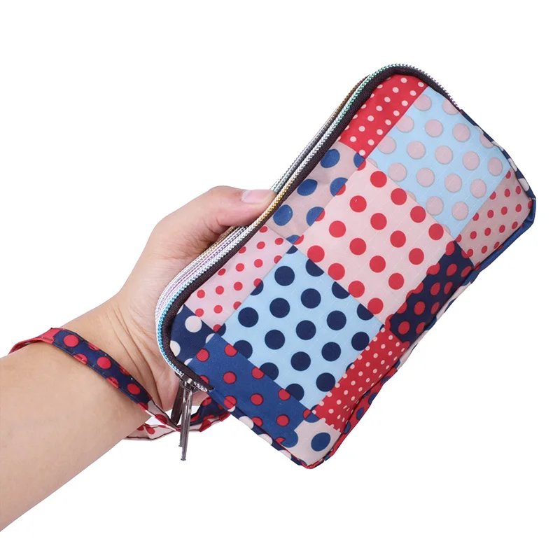 3 - Layer Women Female Long Wallet Cloth Zipper Large Capacity Day Coin Purse Ladies Clutch for Cellphone Bag