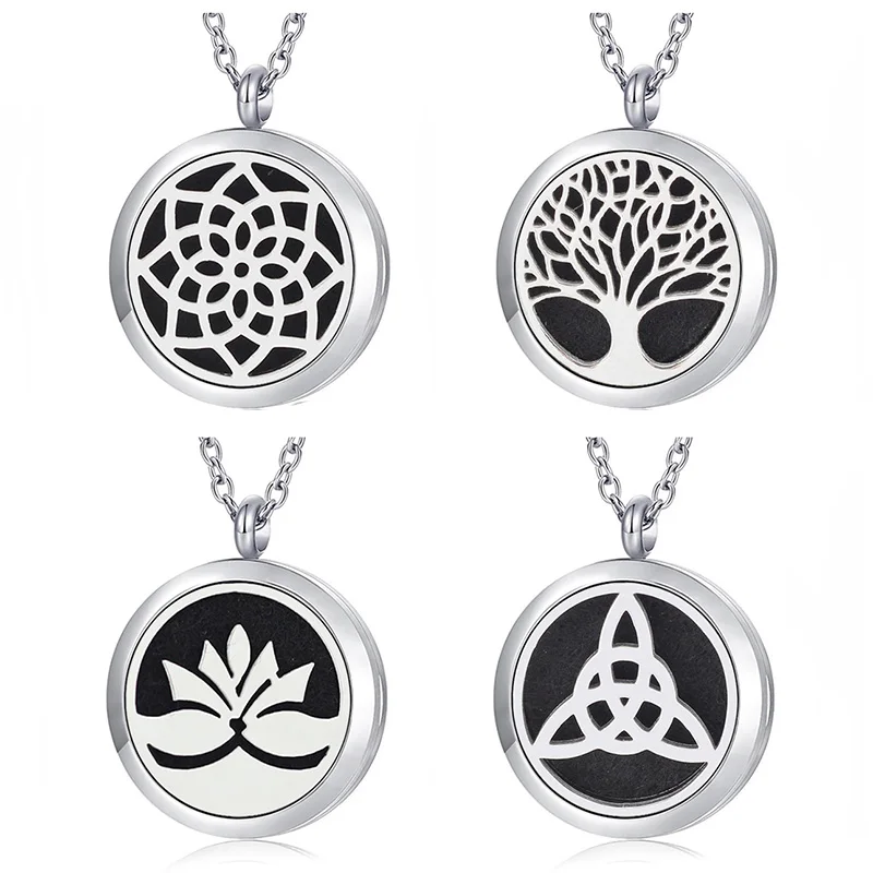 Celtic Trinity Knot Wholesale Essential Oils Diffuser Necklace Stainless Steel Pendant Aromatherapy Perfume Magnetic Locket