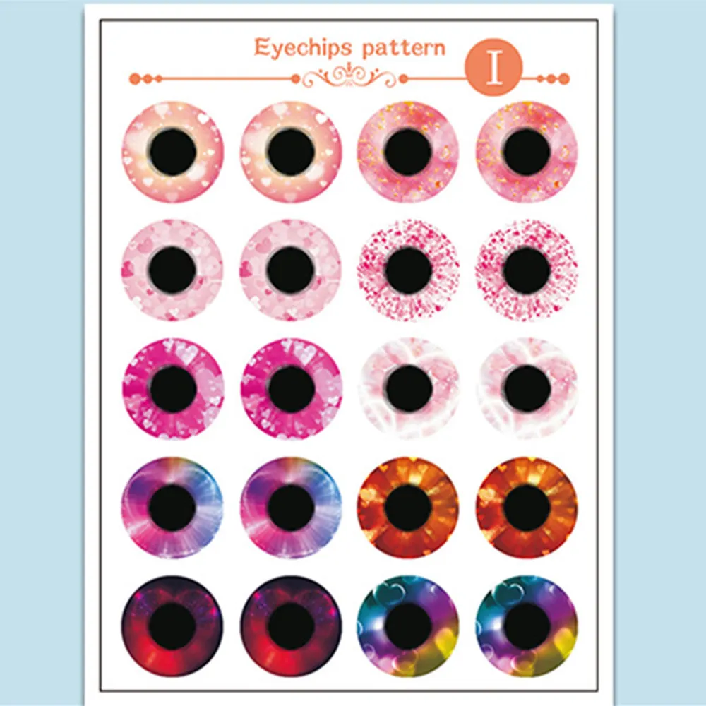 Blyth Pop Ogen Chips Patroon (Papier) het Geschikt Voor 1/6 Icy En Blyth Poppen Glas Transparant Eye Chips Oogbol