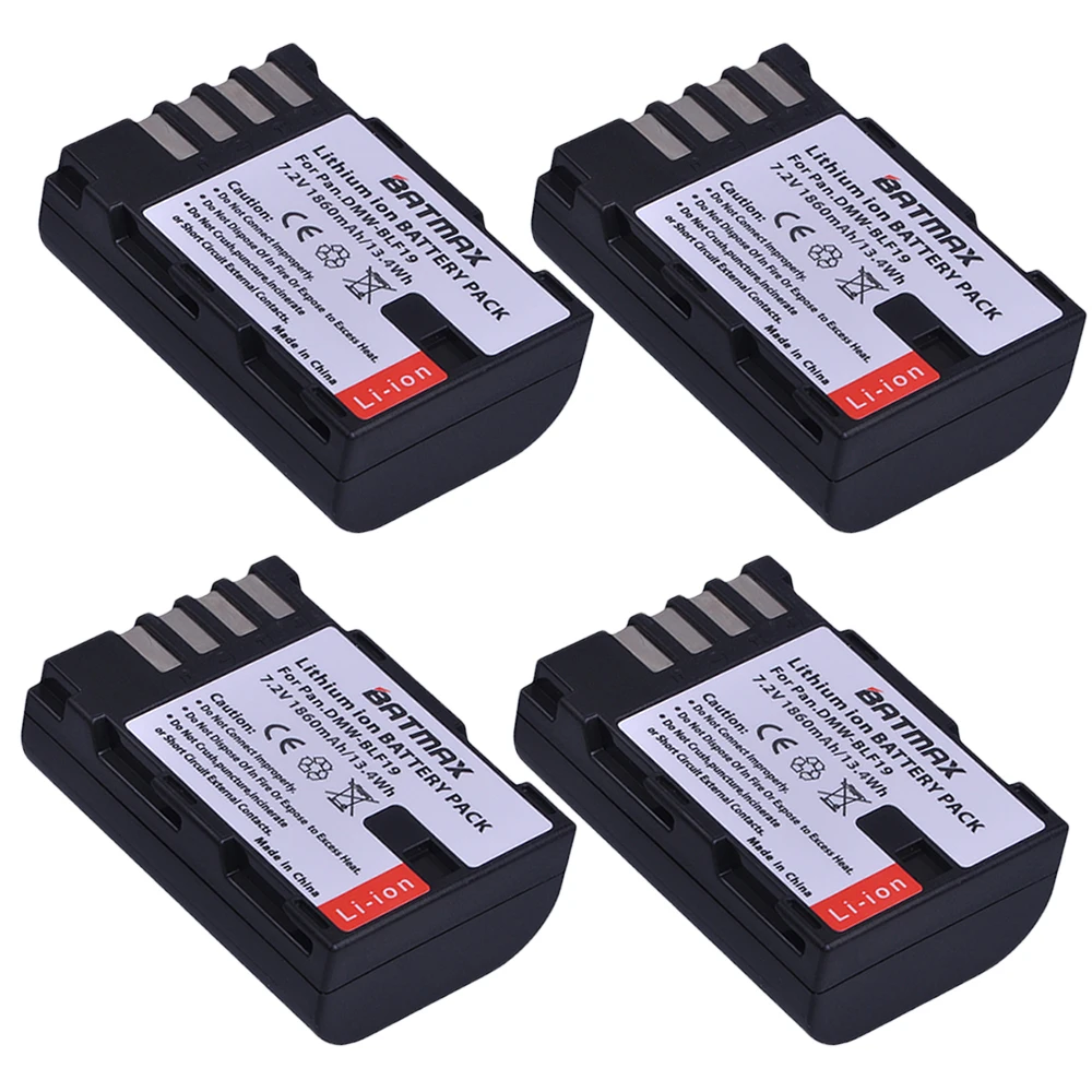 4Pcs DMW-BLF19 DMW-BLF19E DMW-BLF19PP BLF19 BLF19E BLF19PP Battery for Panasonic Lumix GH3 GH4 GH5 DMC-GH3 DMC-GH4 DMC-GH5