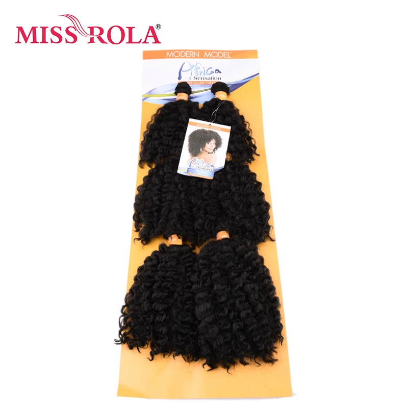 Miss Rola-extensiones de cabello de fibra de Kanekalon, pelo sintético corto y ondulado de doble trama, 100% unidades por lote