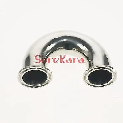 45mm O/D 304 Stainless Steel Fits Ferrule OD 64mm Sanitary Ferrule 180 Degree Elbow Pipe Fitting Tri Clamp