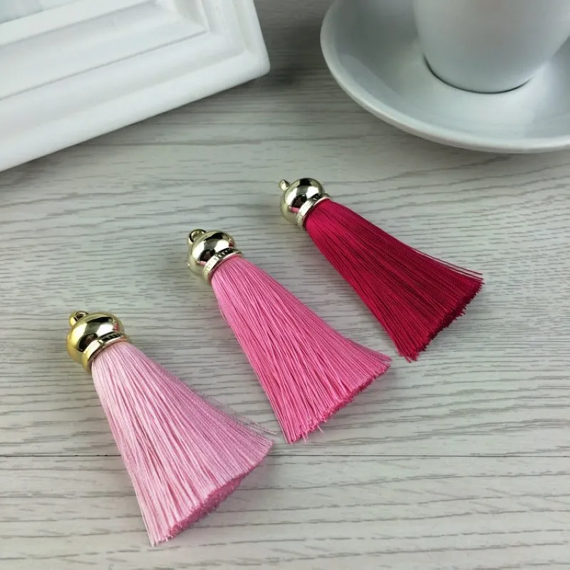 Original New Silk Tassel Keychain For Women DIY Tassel Charm Key Chain Ring For Jewelry Making Accessiories Trinket Gift