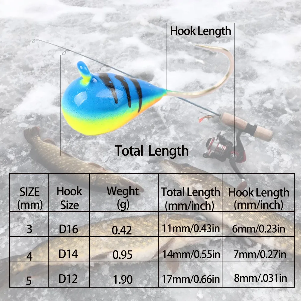 Maximumcatch 16# 14# 12# Tungsten Ice Fishing Jig 0.42g-1.90g Ice Fishing Bait 11mm-17mm Japan Hook Winter Fishing Bait