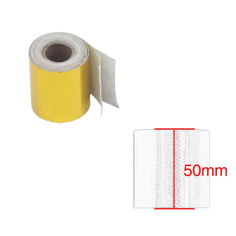 ZSDTRP 5 M/10 M/15 M ท่อไอเสียอลูมิเนียมฟอยล์สูงอุณหภูมิเทปสะท้อนแสงความร้อน Moto รถ Intake Intercooler