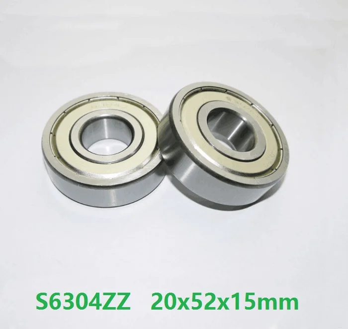 

10pcs ABEC-5 S6304ZZ S6304 ZZ deep groove rolling bearing 20*52*15mm Stainless steel Deep Groove Ball Bearings 20x52x15mm 6304