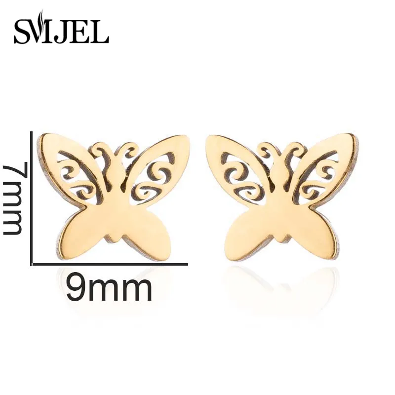 SMJEL Stainless Steel Earrings for Women Girls Fashion Cartoon Rabbit Animal Earrings Cat Jewelry Accessories Birthday Gift