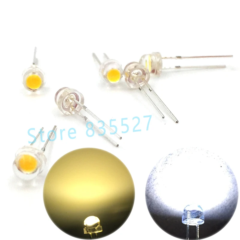 1000pcs/lot LED 5MM F5 warm white / white 0.25W Super Big Chip Bright Strawhat Light Emitting Diode Chandelier Crystal Lamp DIP