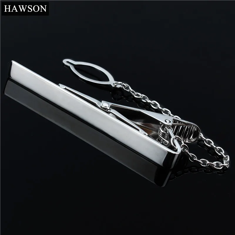 HAWSON Silver Color Mens Tie Chains Skinny 2