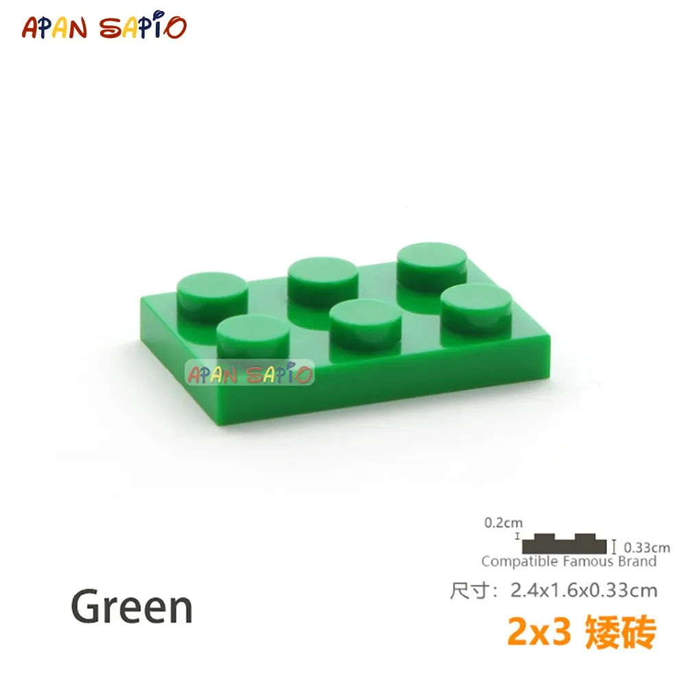 10pcs/lot DIY Blocks Building Bricks Thin 2X3 Educational Assemblage Construction Toys for Children Size Compatible With Brand