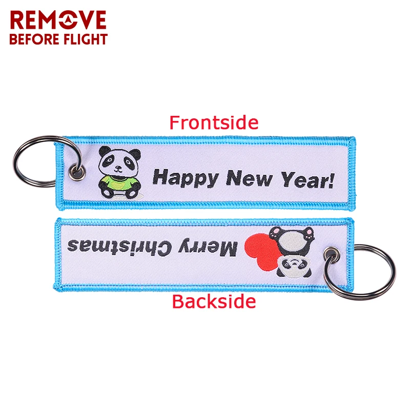 20 PCs Customized Sample Keychain llaveros Safety Label Embroidery Key Rings Chain for Aviation Gifts Fashion Keychains