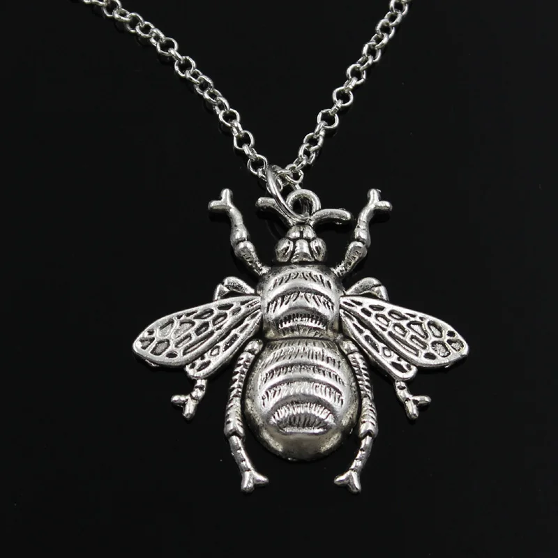 New Fashion Hornet Honey Bee Pendants Round Cross Chain Short Long Mens Womens Silver Color  Necklace Jewelry Gift