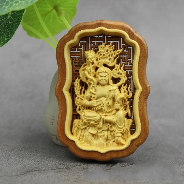 Western Sansheng Wooden Handicraft Jujube Boxwood Accessories Handmade Diy Wood Products Wood Carving Accessories Buddha Statue