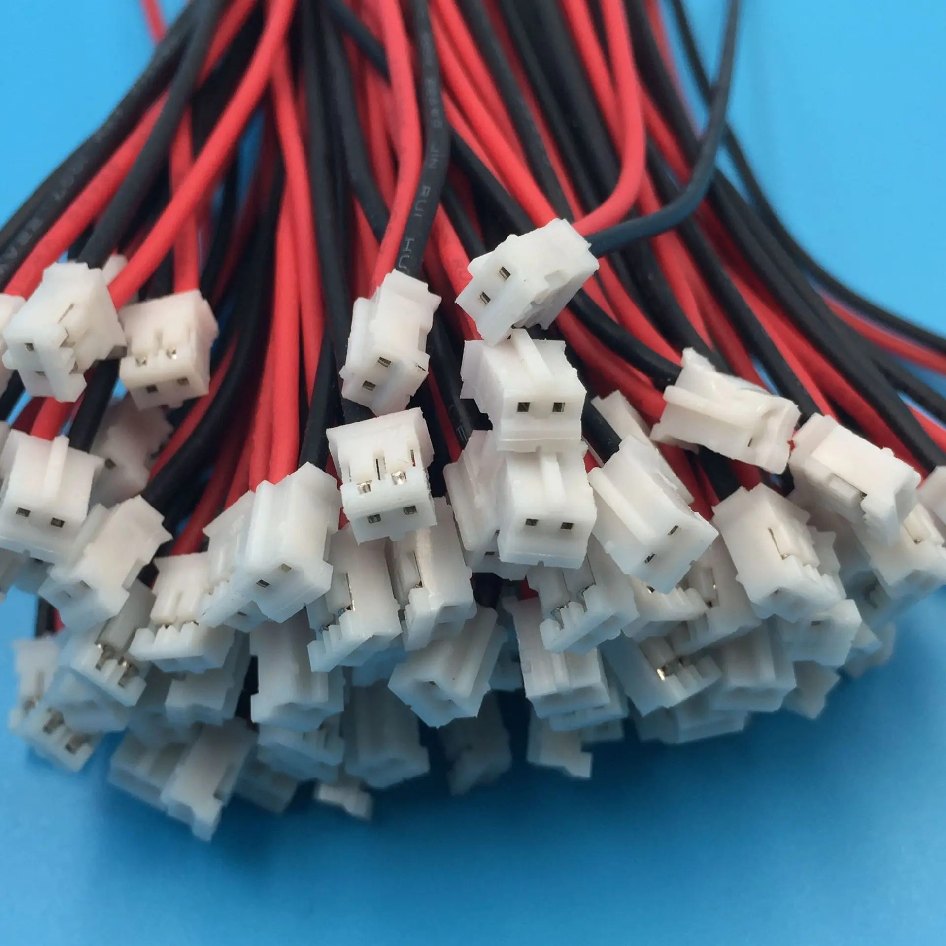 50pcs/lot Mini Micro JST 2.0 PH 2Pin Connector Plug with 2P Wires Cables 100MM 26AWG