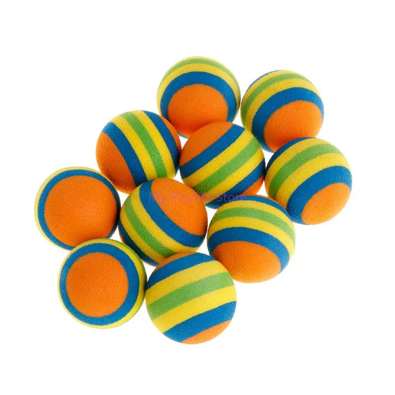 10 Pcs Cat Toy Rainbow Ball EVA Soft Interactive Toys Cat Kitten Dog Puppy Funny Play Chew Balls Pet Training Supplies