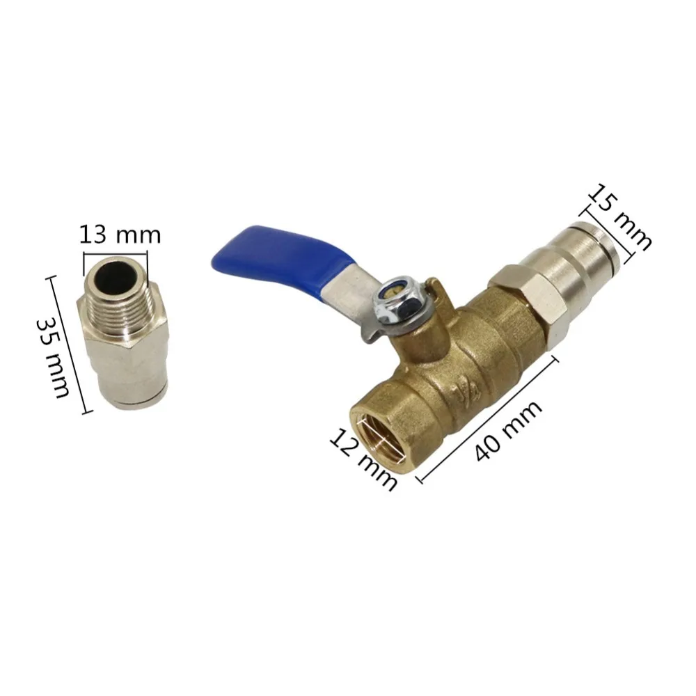 1 Set 3/8'' Slide lock quick connecting Brass shut off valve for mist cooling system Garden Irrigation water hose connector