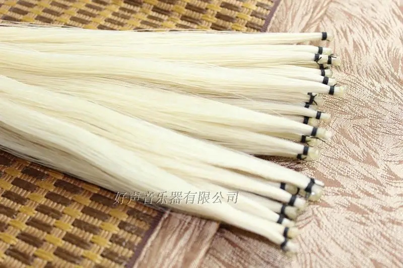 

20 hanks High quality natural white Mongolia horsetail violin viola cello bow hair 80-85cm