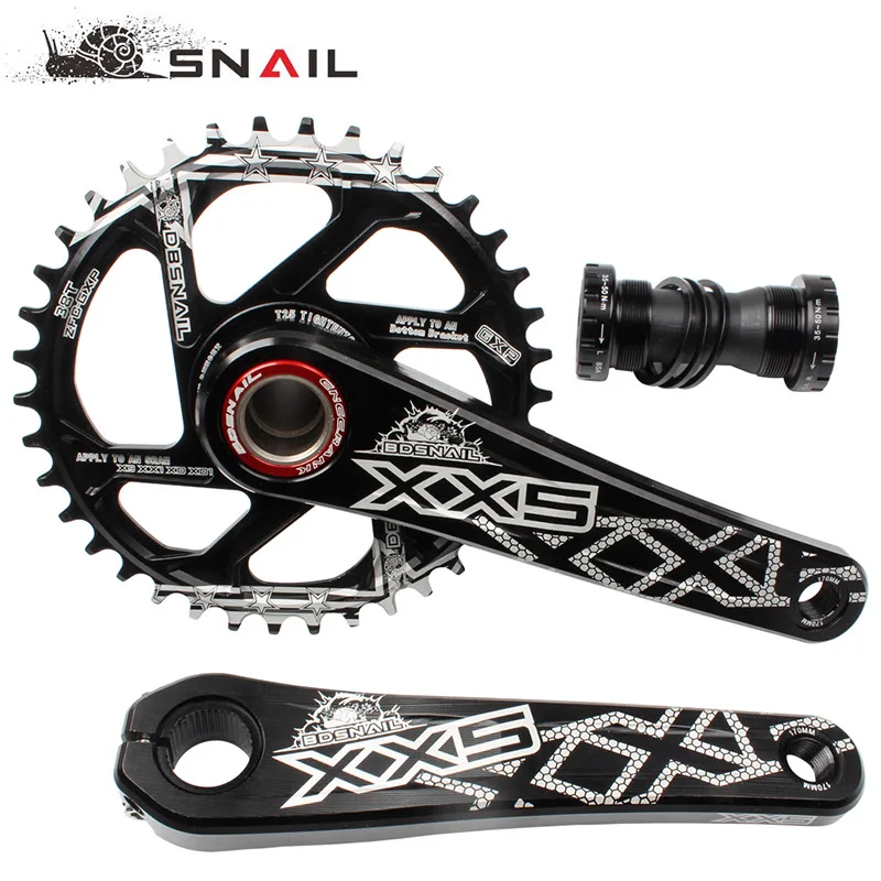 Central Lock Crankset for Gxp Crank SNAIL Mtb Crankset Bike Crankset 30T 32T 34T 104BCD Refitting Parts