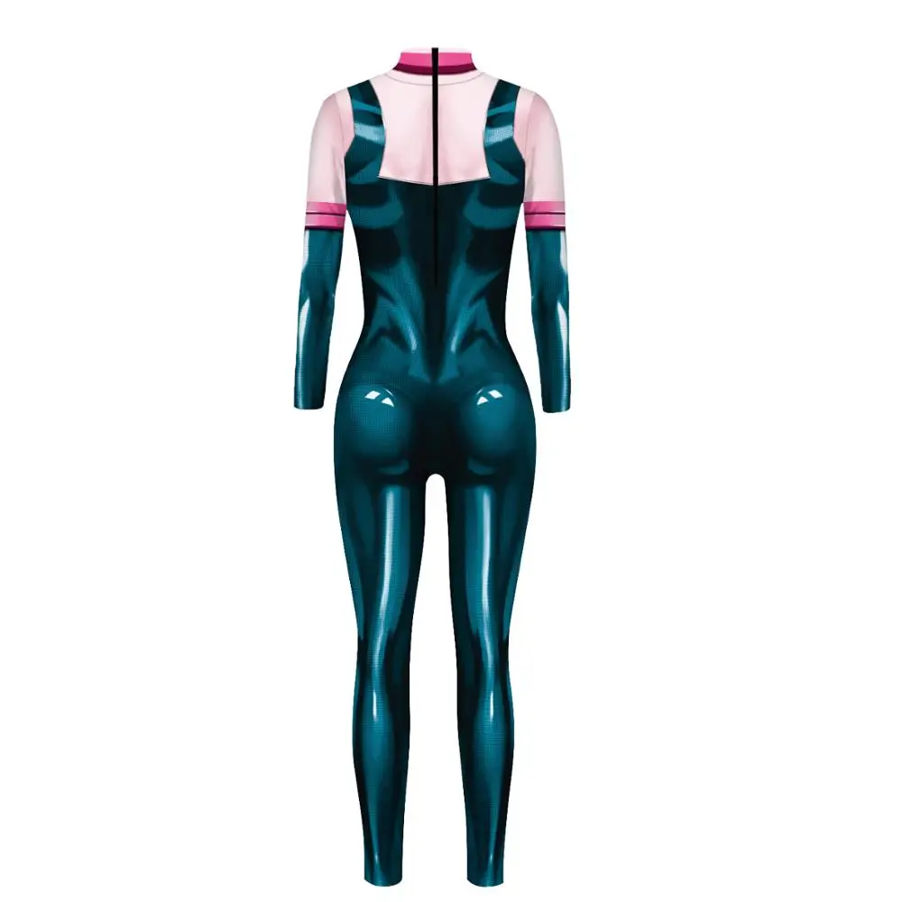 Anime MY Hero Academia Asui Tsuyu Cosplay Costumes Jumpsuit OCHACO URARAKA Halloween Fancy Ball Suit Romper For Women Lady Girls