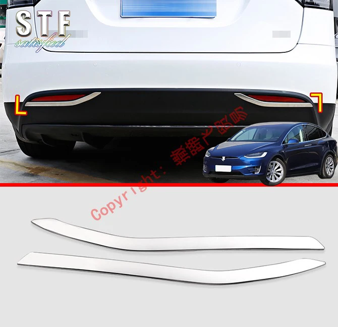 

ABS Chrome Rear Fog Light Trim For Tesla Model X 2018 2019 Car Accessories Stickers