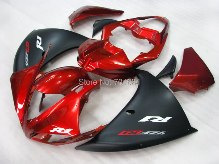 Wotefusi Hot  New Black + Red ABS Bodywork Fairing Injection Mold For YAMAHA YZF1000 R1 2009 2010 09-10 (5) [CK833]