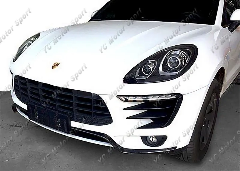 CF Carbon Fiber OEM Style Front Lip Fit For 2014-2018 Type 95B Macan & S & GTS & TURBO Front Bumper Middle Lip Replacement