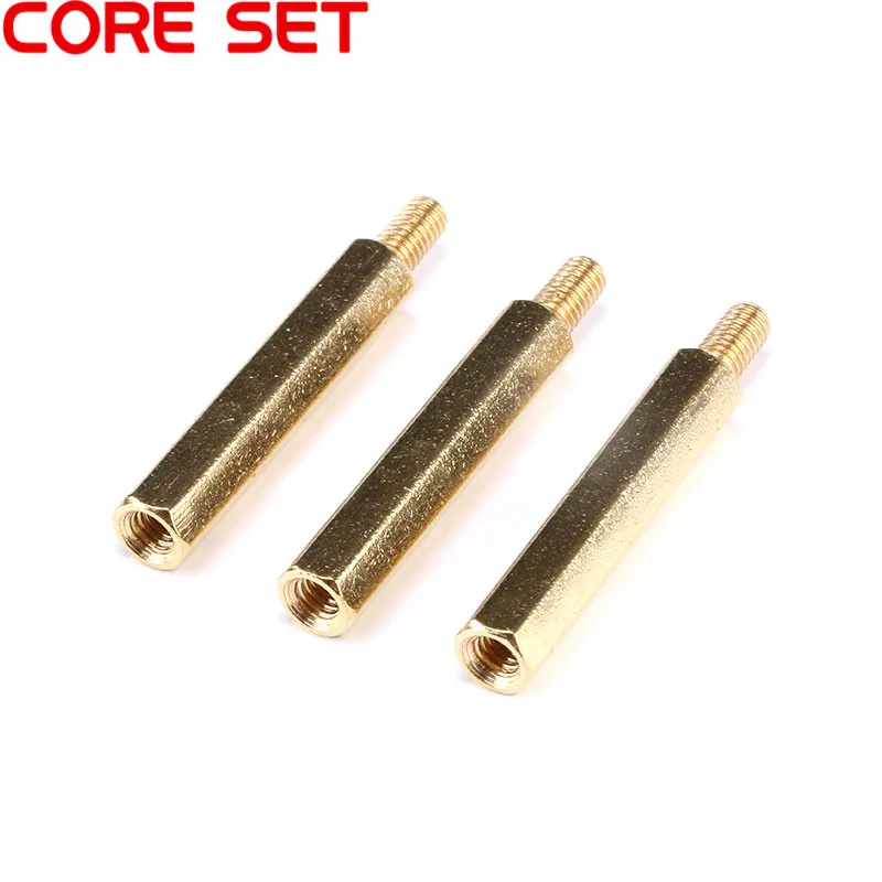 10pcs M3 M4 Hex Brass Standoff Spacer Male 6mm x Female 5-50 mm M3+6 Copper Hexagonal Stud Spacer Hollow Pillars M4*(5-50)+6mm