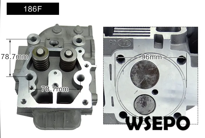 

Top Quality! Cylinder Head Assy(with Valves/Springs) for 186F 9HP Air Cooled 04 stroke Diesel Engine,5KW Diesel Generator Parts