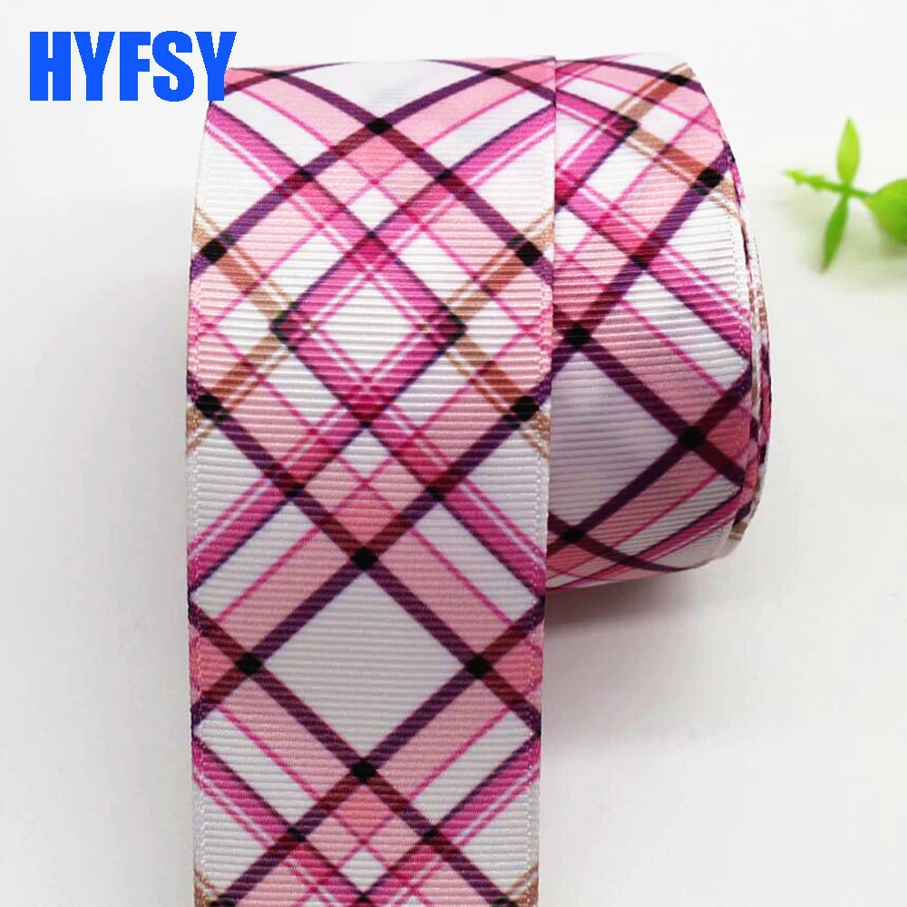 10 Yards 25MM 38MM Plaid Ribbon DIY Headwear Handmade Bows Materials Grosgrain Ribbons Belt Crafts Accessories Gift packaging