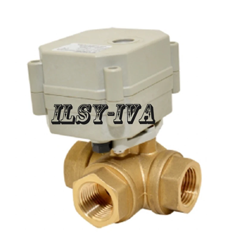 

Three way 1/2" AC/DC 9~24V Horizontal electric ball valve,T/L type valve motorized valve