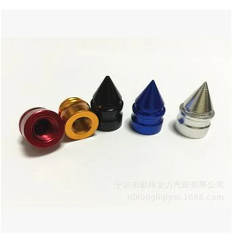 100pcs/lot  Car 5 Colors Aluminum Alloy  Tire Valve Cap Truck Automobile Motorcycle For Smart Cone Shaped Caps