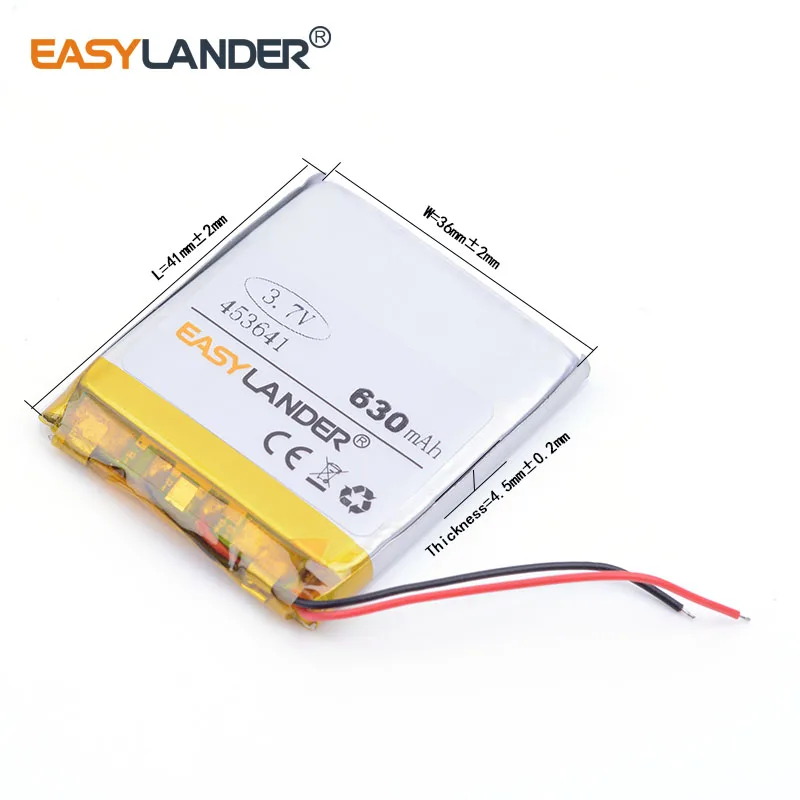 Bateria recarregável do polímero do Li-íon do lítio, orador de DVR GPS MP3 Bluetooth, 3.7V, 630mAh, 453641, 3 PCes pelo lote