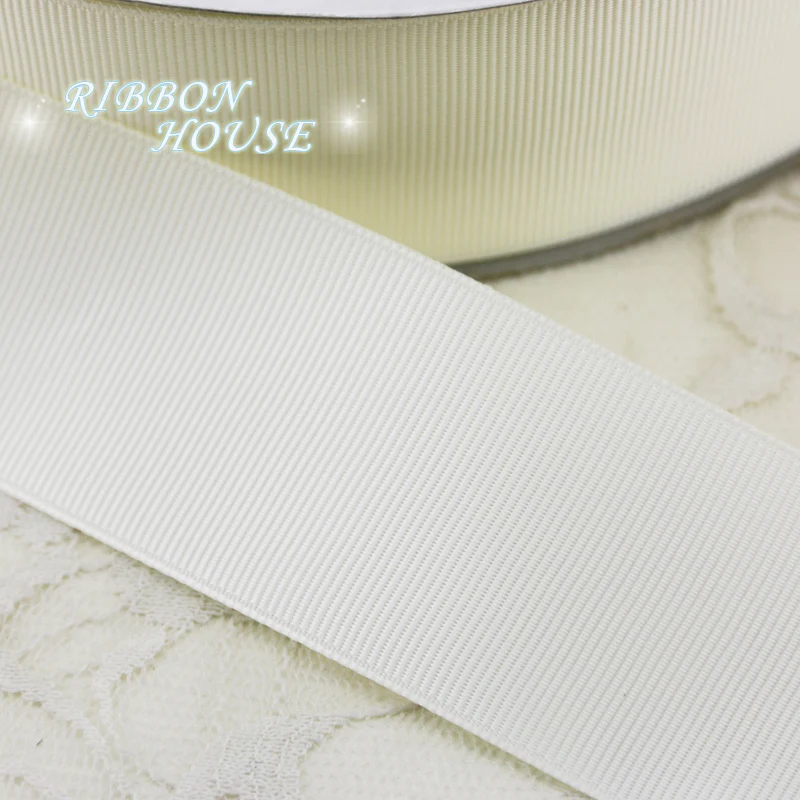 (10 meters/lot) 40mm Cream White Grosgrain Ribbon Wholesale gift wrap Christmas decoration ribbons