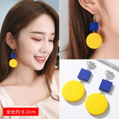 GRACE JUN Hot Sale Rhinestone Pearl Enamel Clip on Earrings for Women Fashion Party Prom Stuedent Style No Pierced Earrings