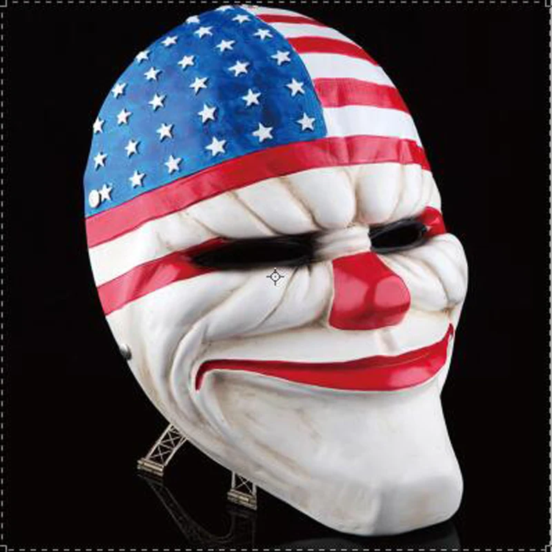 Scary Payday 2 Resin Mask The Heist Dallas Cosplay Halloween Horror Clown Masquerade Party Carnaval Costume Collect Fancy Dress