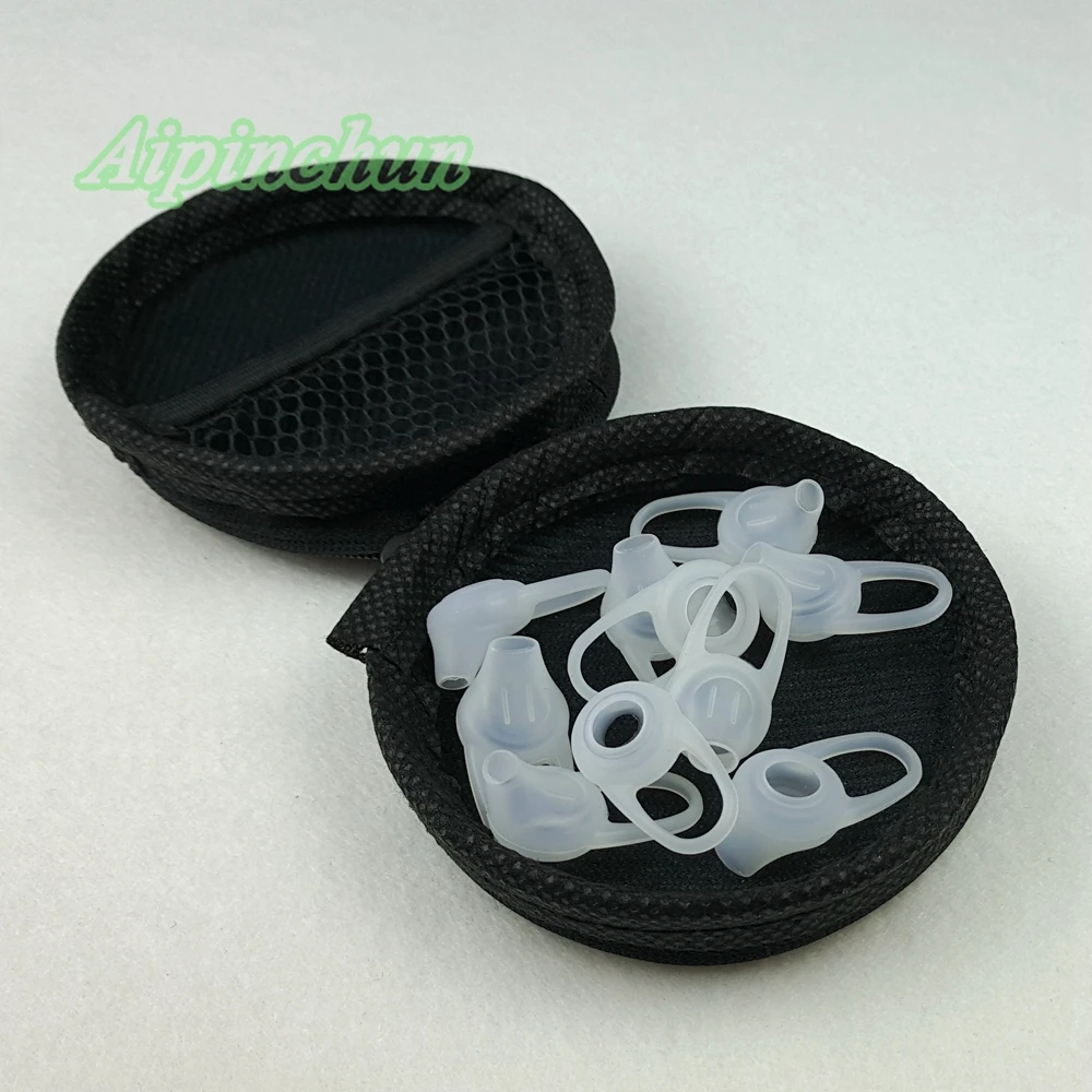 Aipinchun 10 قطعة/الوحدة في الأذن سماعات الأذن وسادات لينة سيليكون سماعات الأذن نصائح + 1 قطعة سماعة تخزين حالة المحمولة مربع