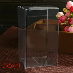 Boîte de Rangement en Plastique PVC, Transparente, pour Cadeau de Mariage, Outil, Nourriture, Bijoux, Affichage, DIY, 50 Pièces, 5x5x H