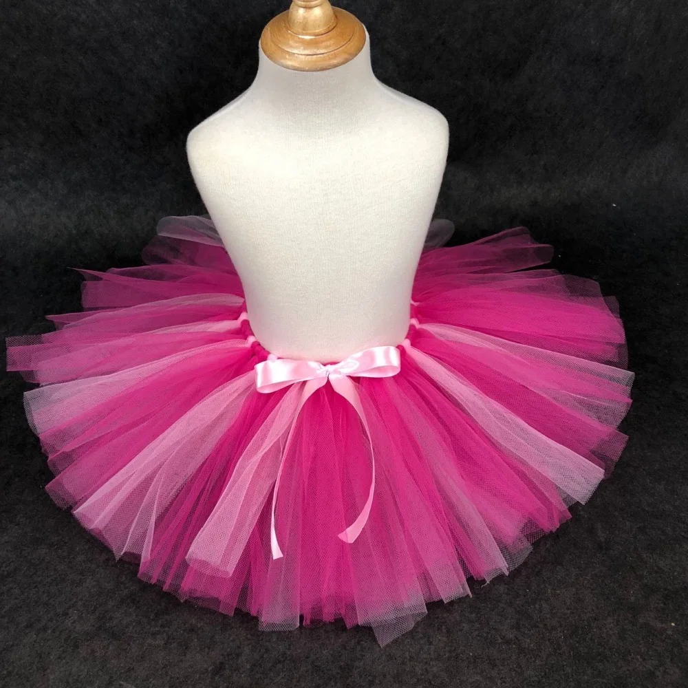 Girls Orange Tutu Skirts Baby Ballet Tulle Pettiskirt Dance Underskirts with Ribbon Bow Kids Halloween Party Costume Skirts