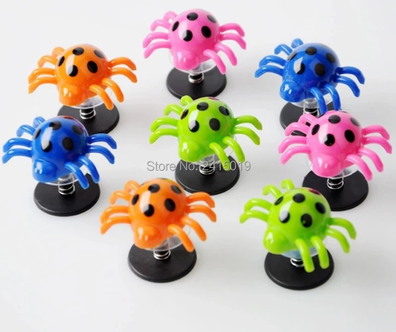 New free ship 24X FUN spring bounce bouncing spider jump jumping insects party favor gifts loot bag pinata stock fillers prizes