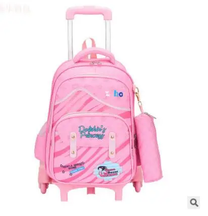 School Trolley bags wheeled backpacks for girls  kids School Rolling backpack bag Children luggage bag kid School Bags On wheels