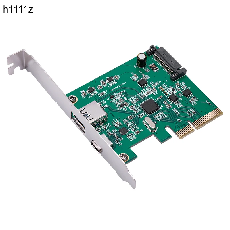 PCIE USB Adapter PCI-E USB 3.1 Gen 2 Type-A + Type-c PCI Express Host Controller Card Raiser Adapter 10Gbps ASM3142 Chips for PC