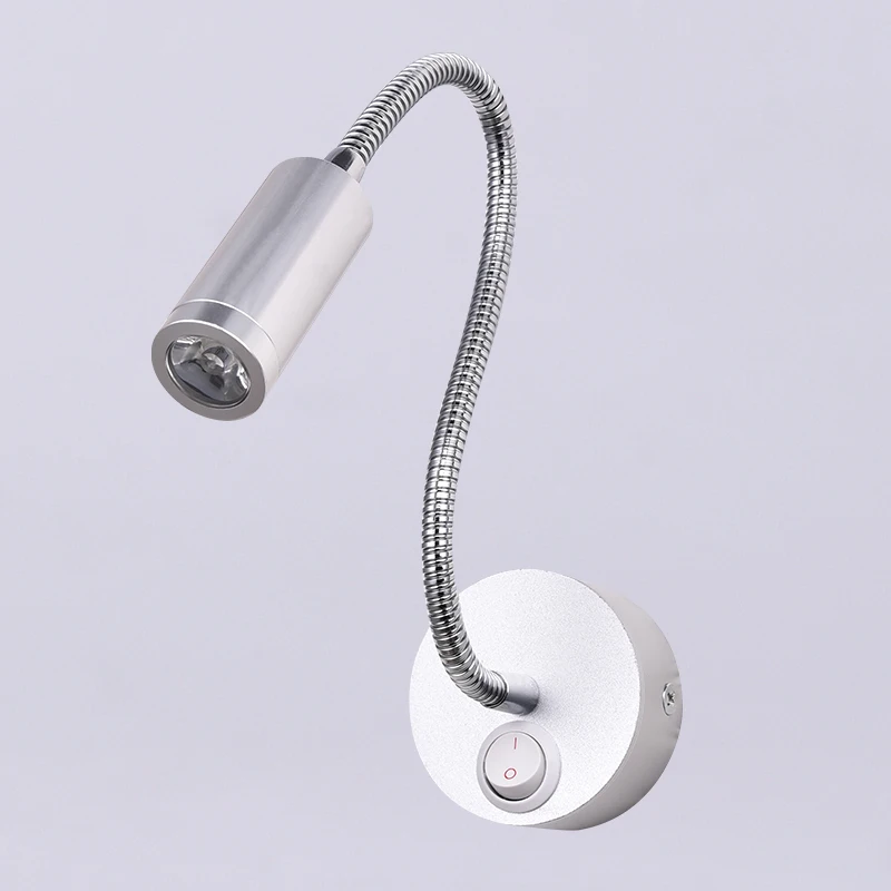 Freeshipping 2PCS 3W  LED  Hose Shoot bedroom head bedside reading lamp